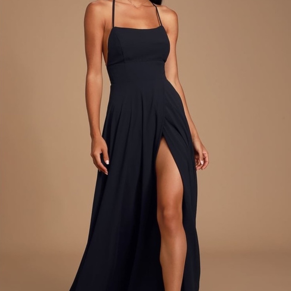 Lulu's Black Backless Maxi Dres